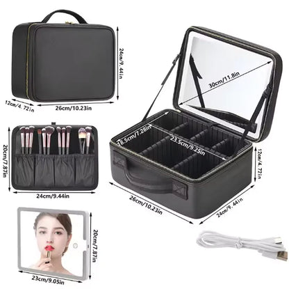 MALETA DE MAQUILLAJE CON LUZ LED