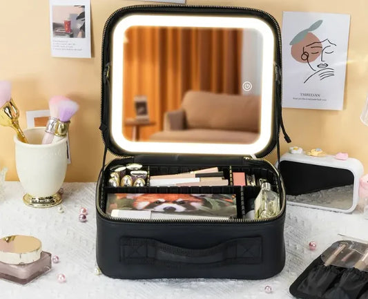 MALETA DE MAQUILLAJE CON LUZ LED